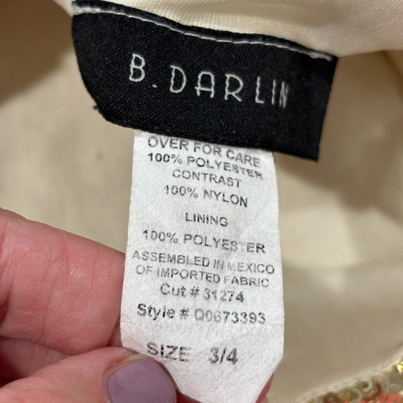 B.Darlin pink and gold Sequin and chiffon Dress juniors size 3/4 - Picture 3 of 6